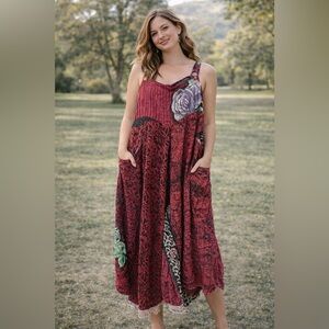 Kantha Bae Quilted Patchwork Jumpsuit Free Size Art To Wear Lagenlook Boho